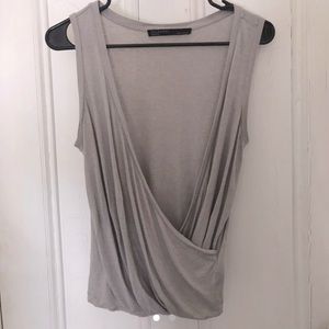 Allsaints top Heather gray, size Med